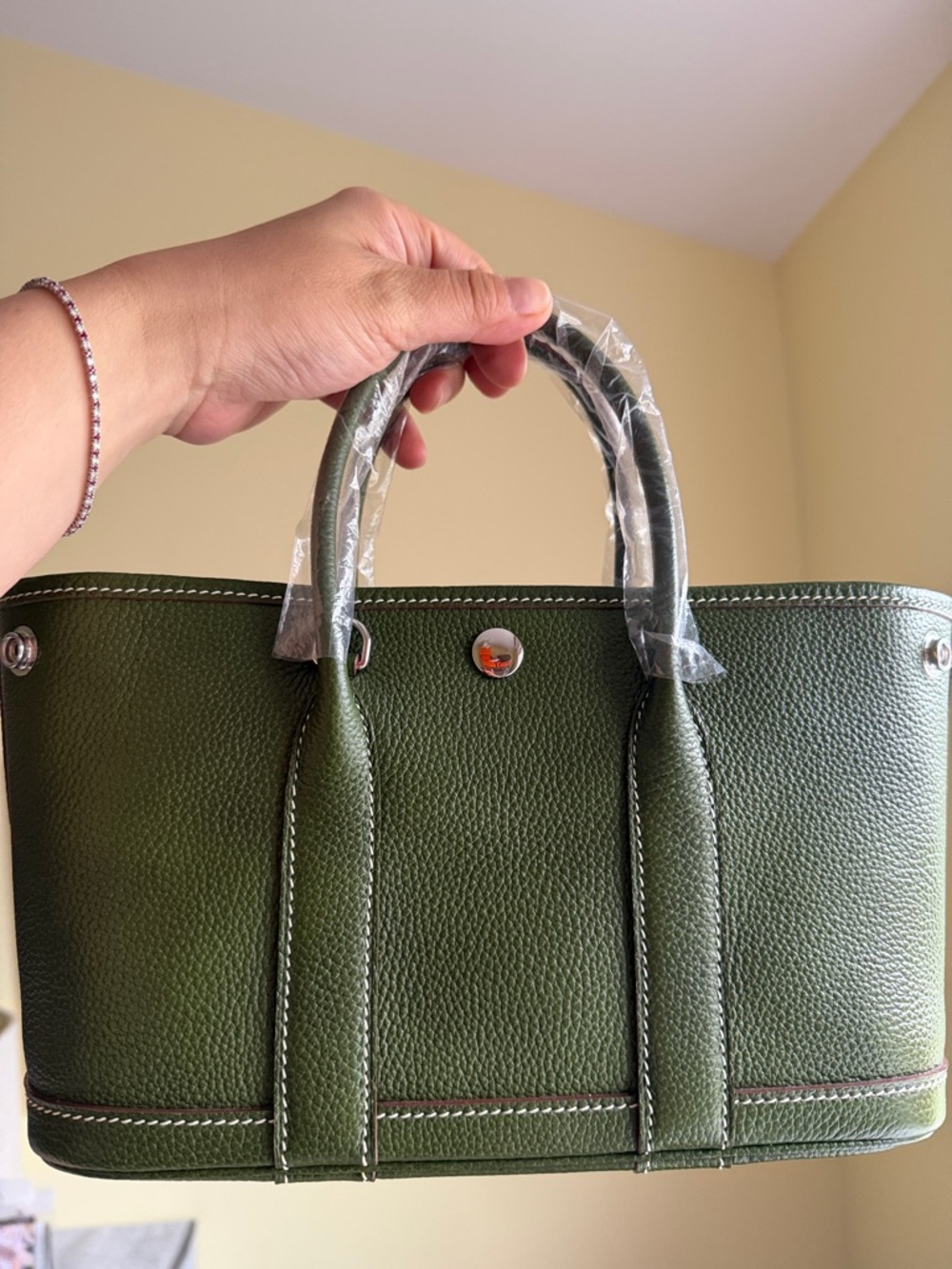 Real Leather Olive Green Tote Bag/handbag/ crossbody